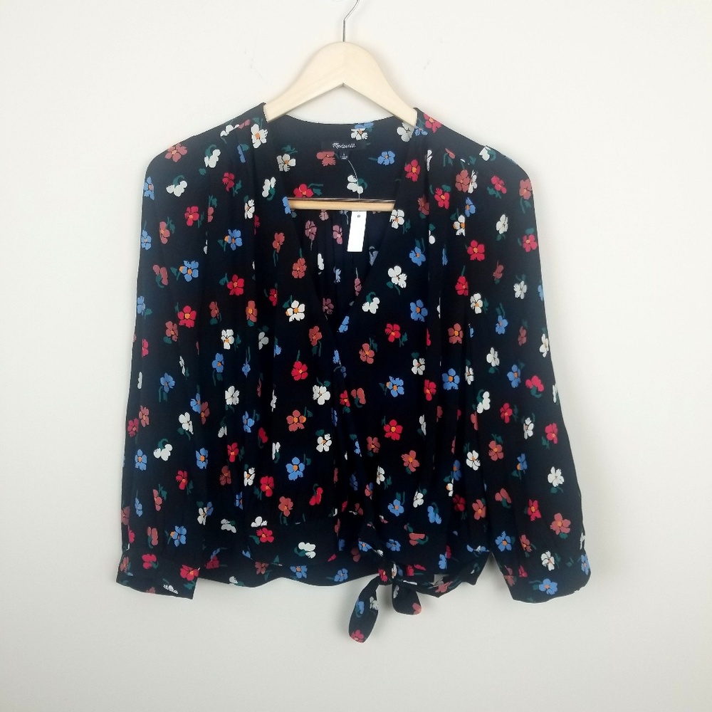 NWT Madewell | Floral Wrap Crop Blouse